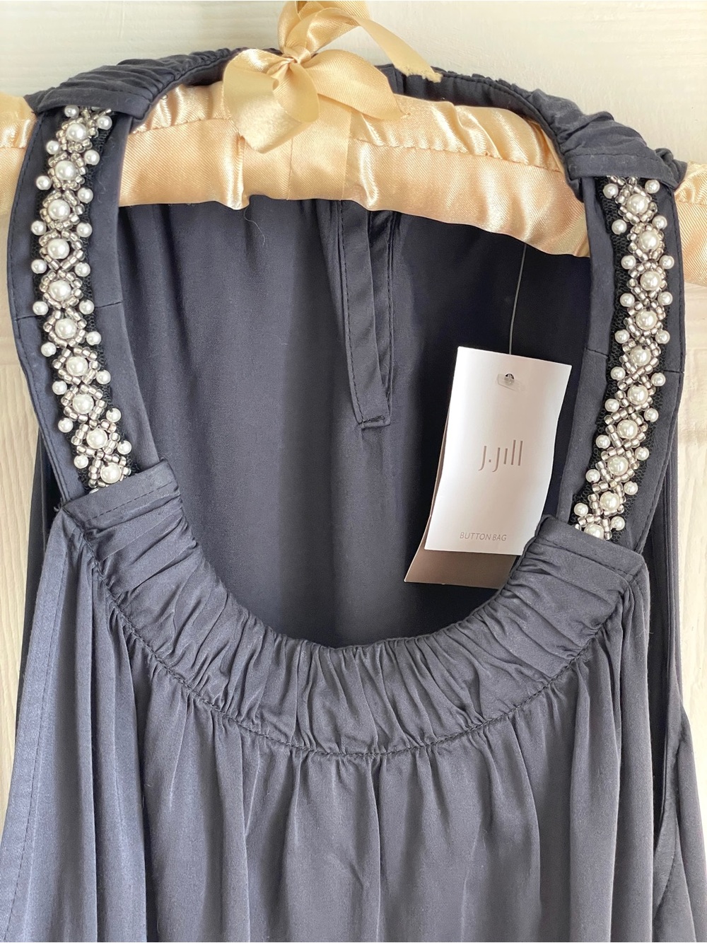 J.Jill Embellished Halter-Neck Dress Greystone M 100% Lenzing - Picture 5 of 16